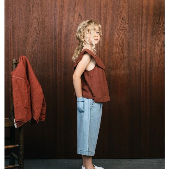 Rust Sleeveless Ruffle Top - Picture 3 of 3